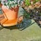 Glitzhome® 18" Black Metal Tricycle Planter Stand with Solid Wood Tray